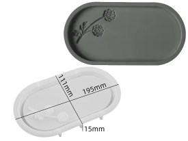Molde silicona bandeja ovalada con rosas